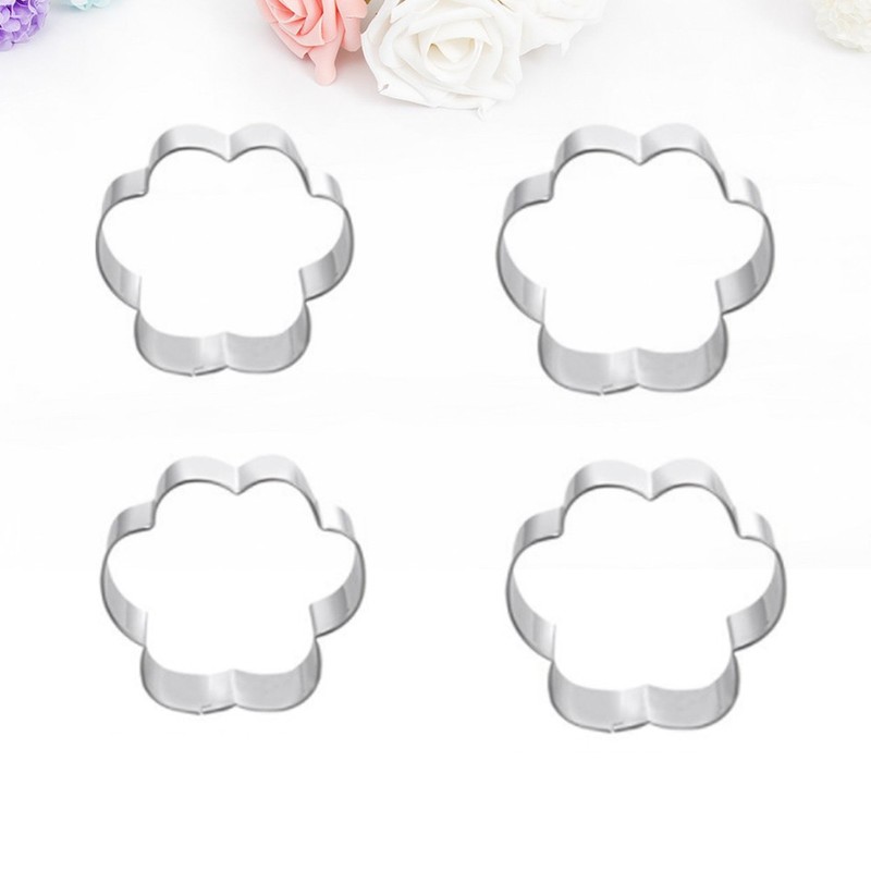 4pcs Dog Paw Cookie Stainless Steel DIY Cake Moulds Baking Tool gallery