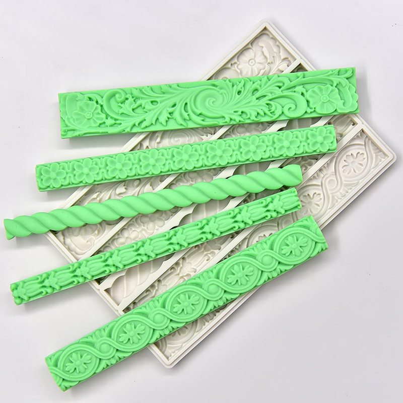 Baroque 1Pcs Luxury Baroque Cake Border Decoration Fondant Mold, Jewelry Button gallery