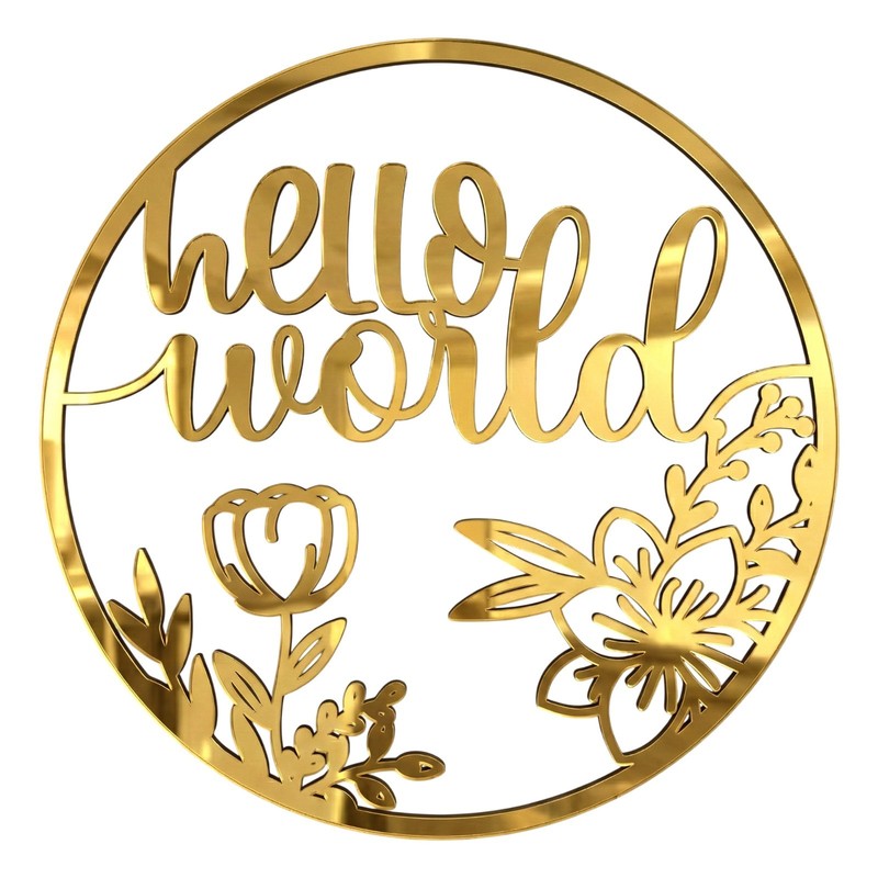 Hello World Custom Birthday Cake Topper Acrylic 3mm Thick and Classy - 6" & 6" gallery