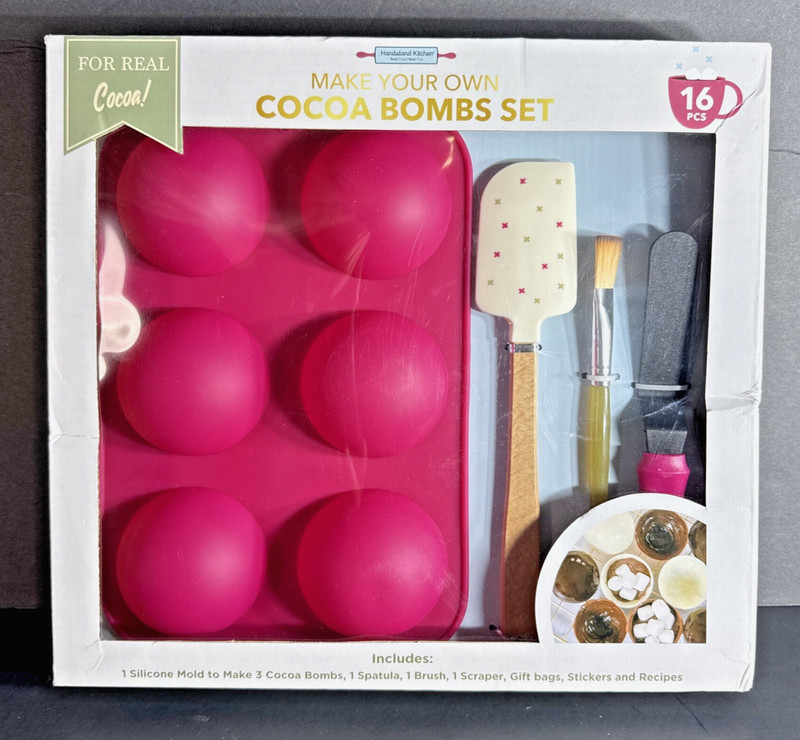 Handstand Kitchen Make Your Own Cocoa Bombs Set 16 PCS Silicone Mold Baking Kit