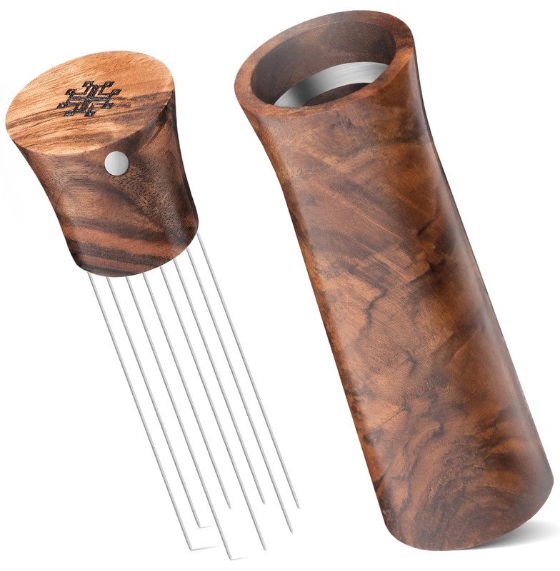 WDT Tool Espresso Stirrers – Coffee Distributor Large, walnut wood color