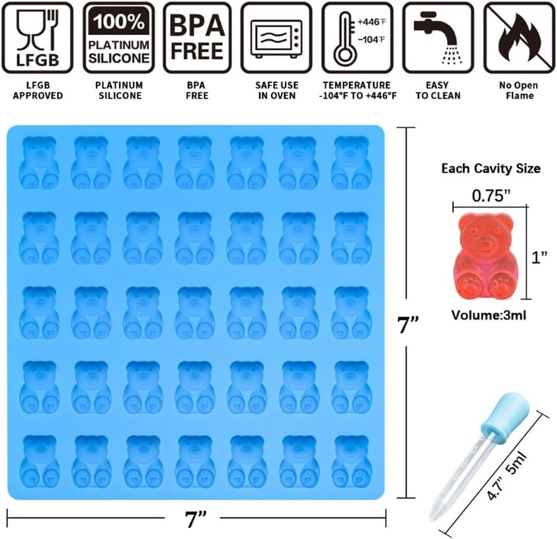 Gummy Bear Molds Candy Molds - Large Gummy Molds 1 Inch Bear Chocolate Molds gallery