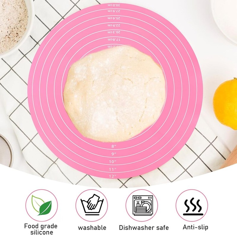 2Pcs 12" Silicone Cake Mat Non Slip Cake Turntable Mat | Silicone Mat for Cak... gallery