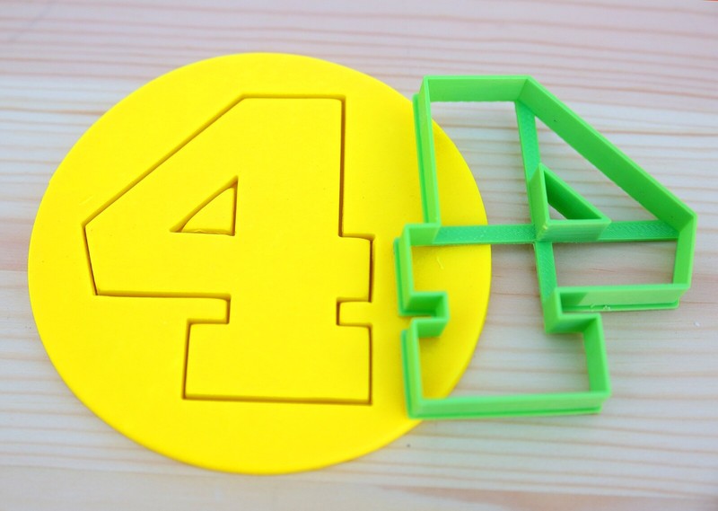 Number Four Digit 4 Cookie Fondant Cutter Cake Mould Large size 8cm Height gallery
