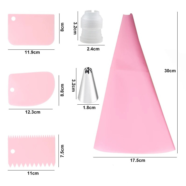 12pcs Pink Flower Icing Piping Bags Set w/ Nozzles - DIY Cake Decorating gallery