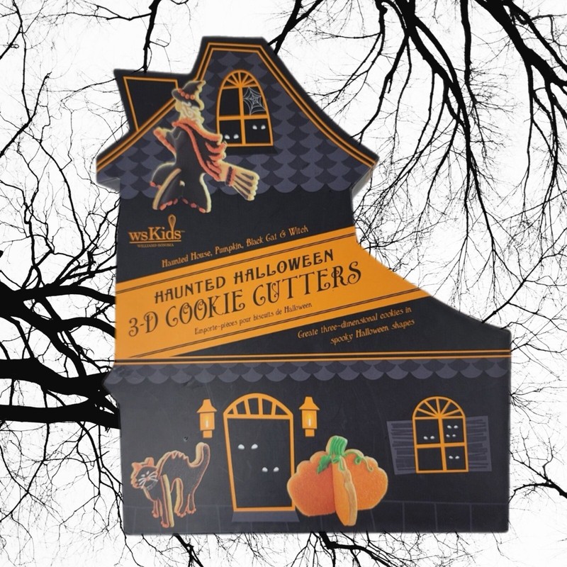 WILLIAM SANOMA KIDS Haunted Halloween 3D Stand-Up Metal Cookie Cutters 4 Shapes