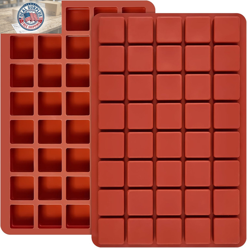 2 Pack Square Silicone Chocolate Molds, 40-Cavity Candy Molds, Mini Ice Cube Mou