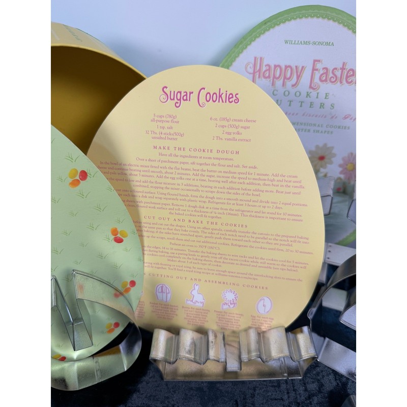 Williams Sonoma Happy Easter Cookie Cutters Set 3D Bunny Egg Basket Duck Flowers gallery