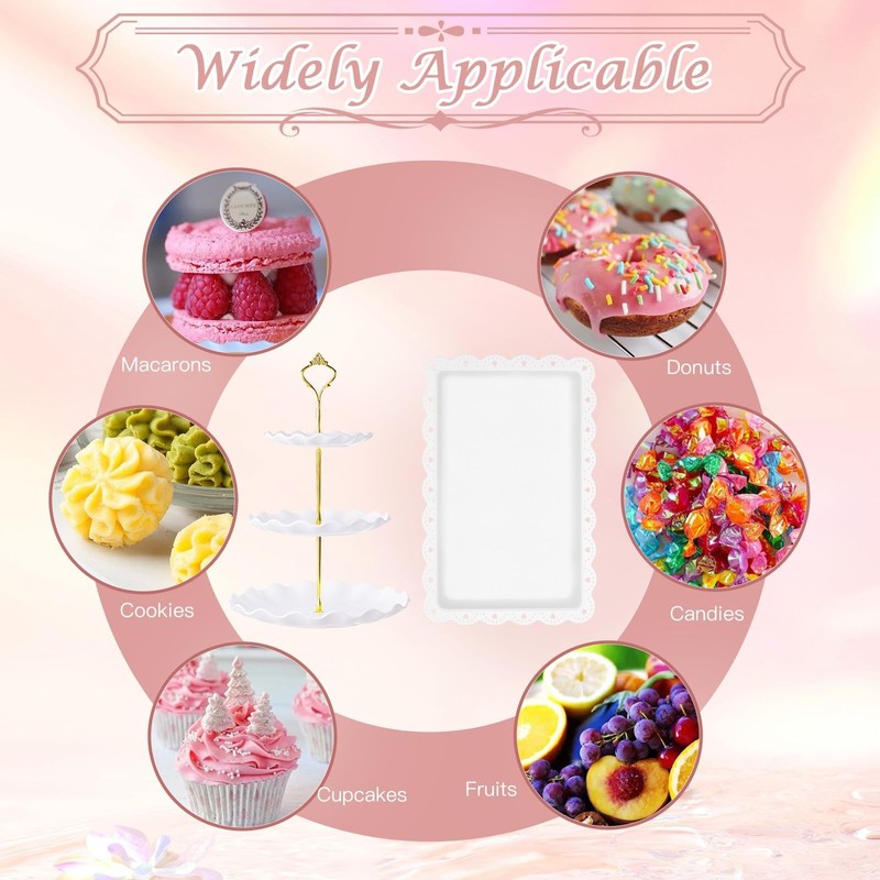 5 Pcs Dessert Table Display Set - 2 X Cupcake Stand Holder/Cup Cake Tier Towe... gallery
