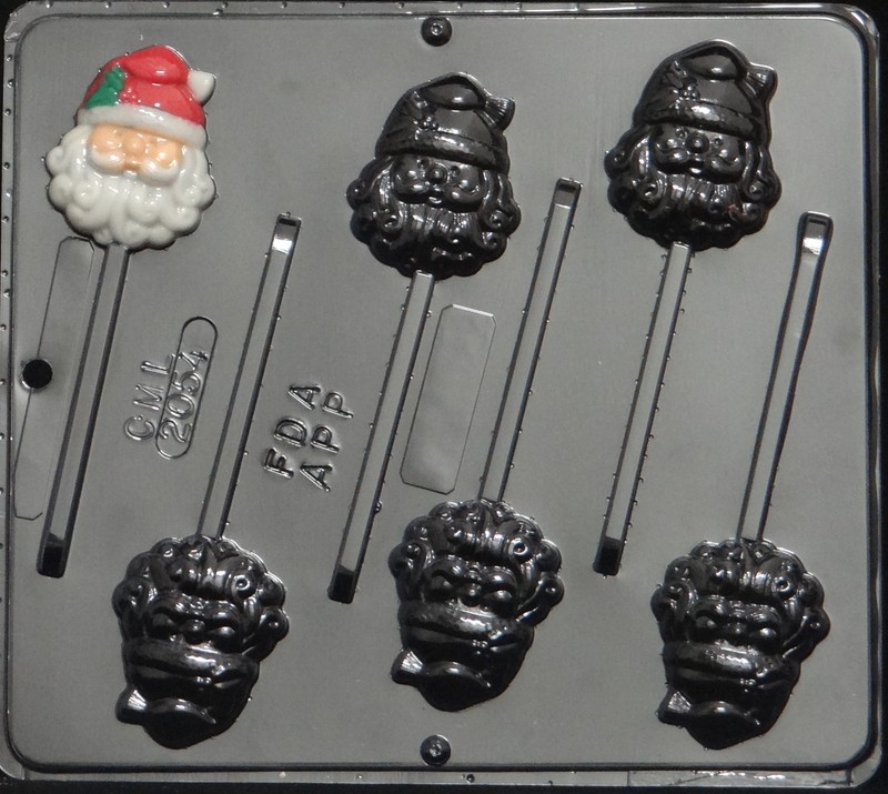 Santa Claus Face Lollipop Chocolate Candy Mold Christmas 2054 NEW