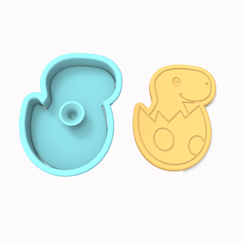 Dinosaur Egg Hatching Cookie Cutter & Stamp | Dino Jurassic Baby Dinosaurs gallery