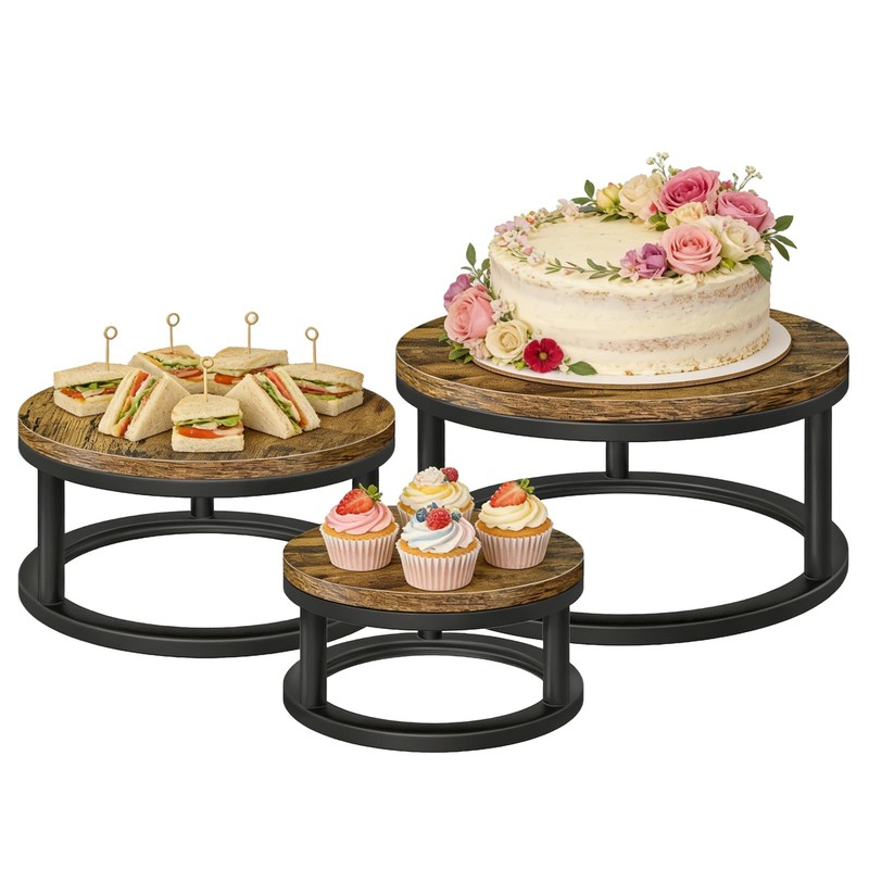 Cake Stand Set, 3 Packs Round Cupcake Stand Cake Pedestal Stand (8"/10"/12" P...
