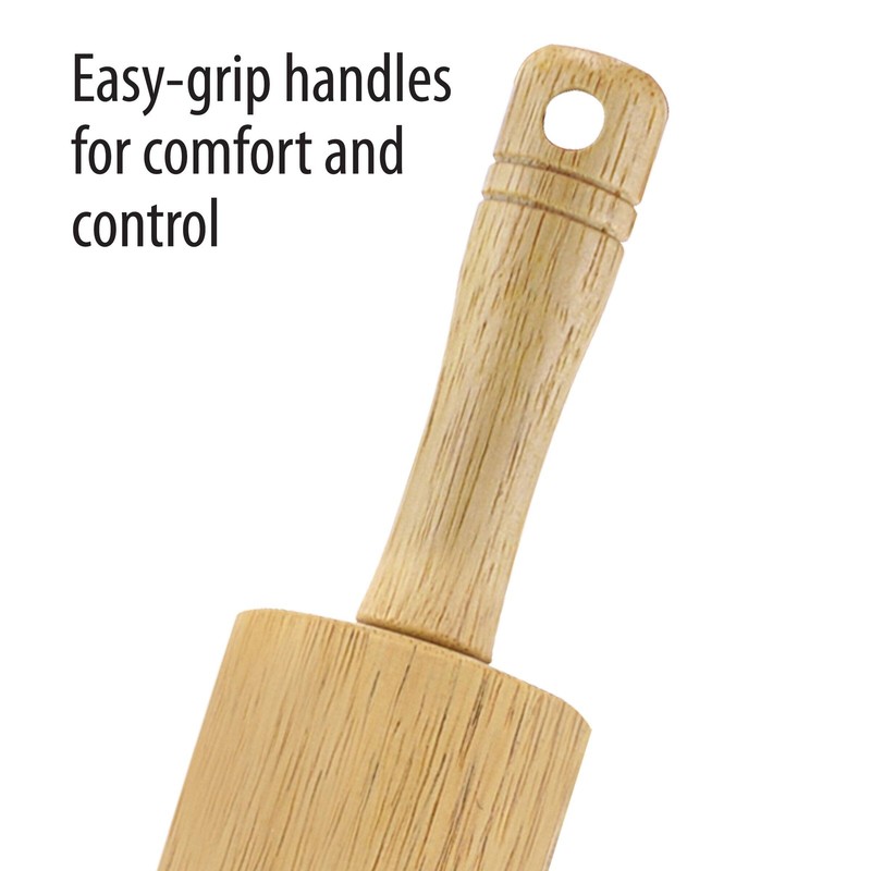 FARBERWARE Classic Wood Rolling Pin, 18-Inch Hardwood Dough Roller for Baking Pi gallery