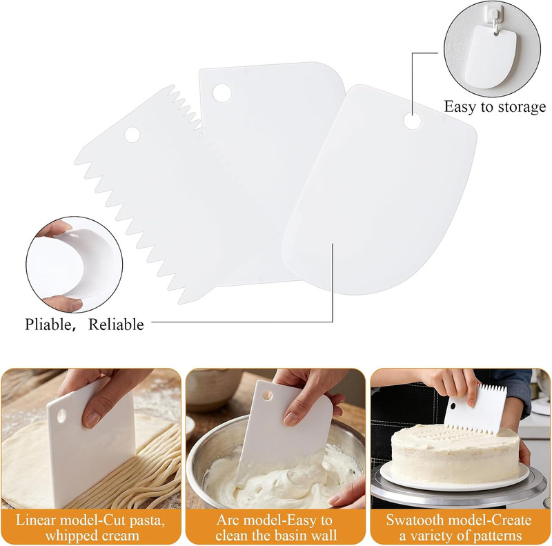 Offset Spatula Set, Cake Decorating Tools with 4, 6, 8 & 10 Inch Blades and 3 Pc gallery