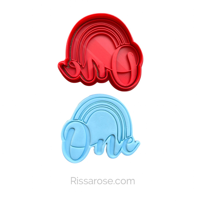 Rainbow One cookie stamp First birthday First anniversary