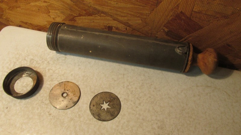 Antique Wood & Tin Metal Cookie Press