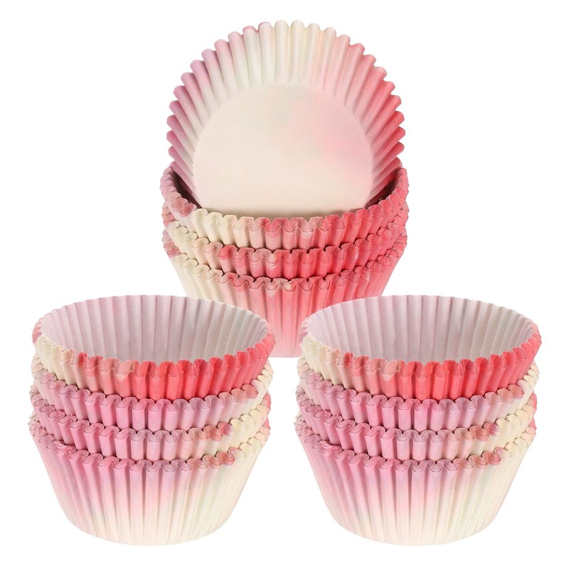 300 Count Cupcake Liners Cupcake Cups Standard Size, Pink Yellow Gradient