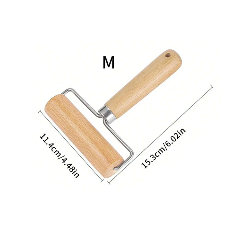 Wood Rolling Pin with Handles Dough Pastry Pizza Pasta Baking Roller Tool gallery
