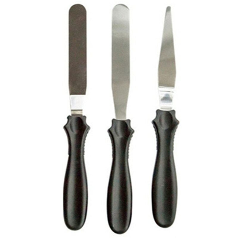 3Pcs Black Spatula Cake Icing Spatula Smooth Filling Tool Cutter Set Baking Tool gallery