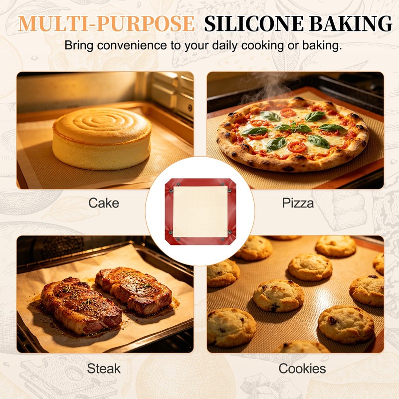 Silicone Baking Mats, 15.7 x 11.8Inch Reusable Silicone Baking Mat Sheet, Gray gallery
