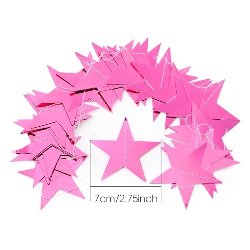 Feet Glitter Star Garland Banner 2026 Party Decoration Double Side Pink 78 gallery