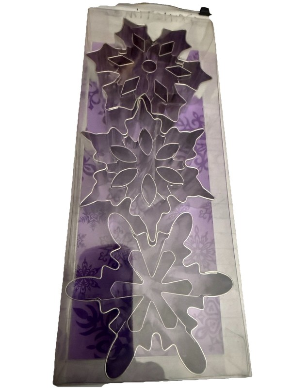 R&M Int’l Snowflake 3″ Cookie Cutters w with Interior Cut-Outs – 3 Pc Set