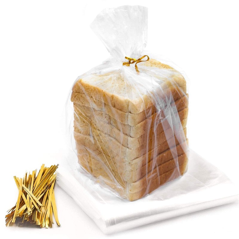 Bread Bags with Ties, Reusable,100 Clear Bags and 100 Ties, Bread Bags For Ho... gallery