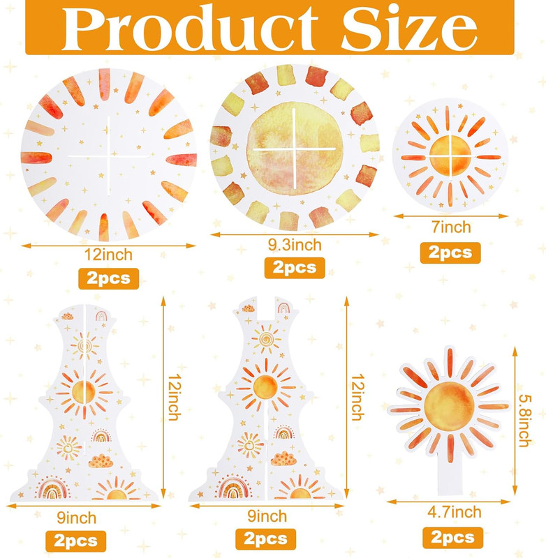 2 Set 3 Tier First Trip around the Sun Cardboard Cupcake Stand for 24 Sunshine C gallery
