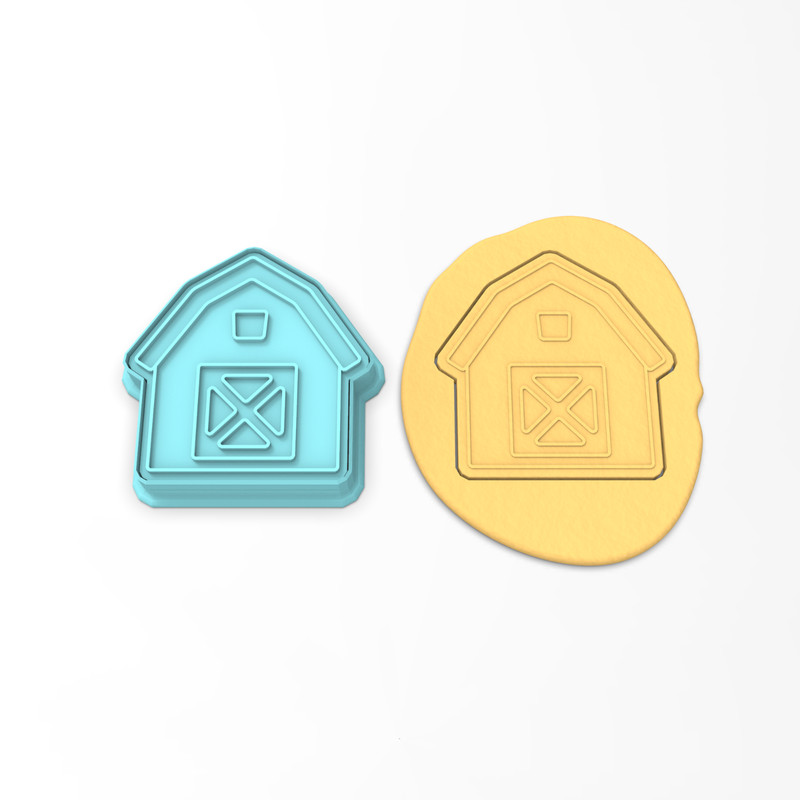 Barn Cookie Cutter & Stamp | Barnyard Animal Cow Pig Horse Chicken gallery