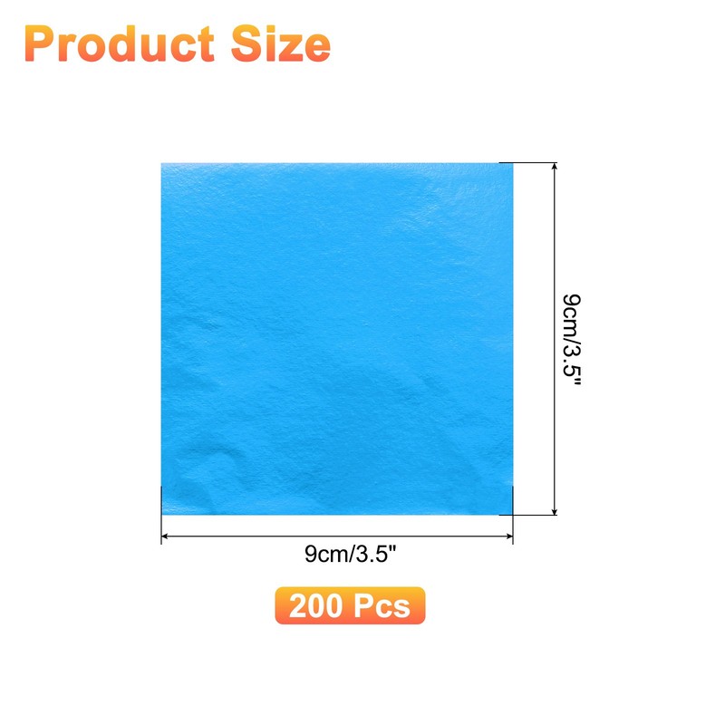 200pcs Leaf Sheets, 3.5" x 3.5" Foil Paper Sheets Blue gallery