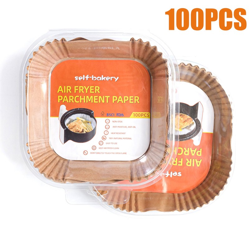 100-Pack 8-Inch Air Fryer Parchment Sheets, Heat Resistant & Safe gallery