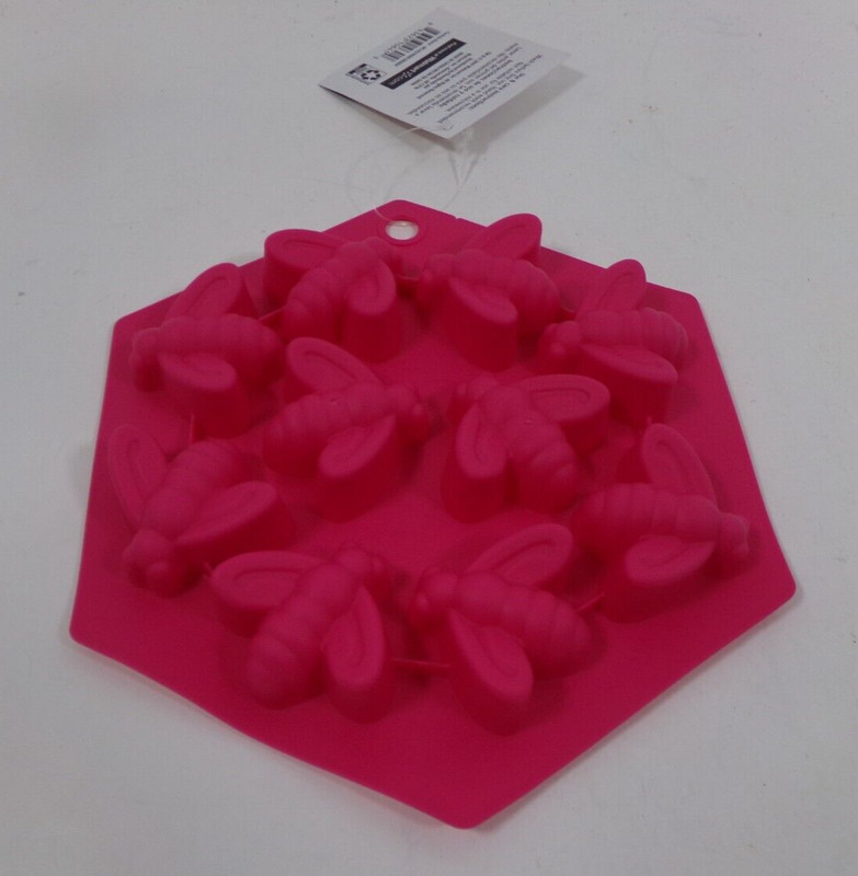 Bee Mold 10 Holes Soap/Chocolate/Resin/Ice Pink Semi-Flexible MAINSTAY Brand NEW