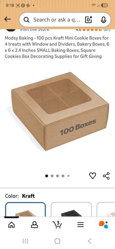 Modsy Baking 100pcs Kraft Mini Cookie Boxes For 4 Treats With Window