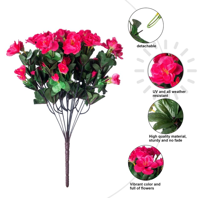 Hyeflora Artificial Faux Outdoor Outside Flowers Plants For Spring Decor Fake gallery