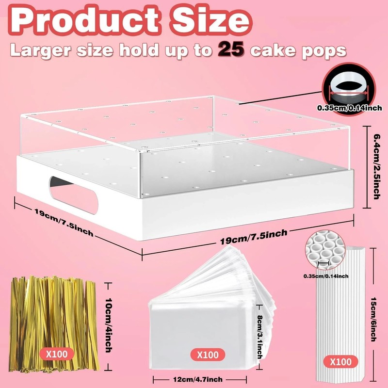 Cake Pop Stand 25 Holes Clear Display Holder for Party Wedding Birthday gallery