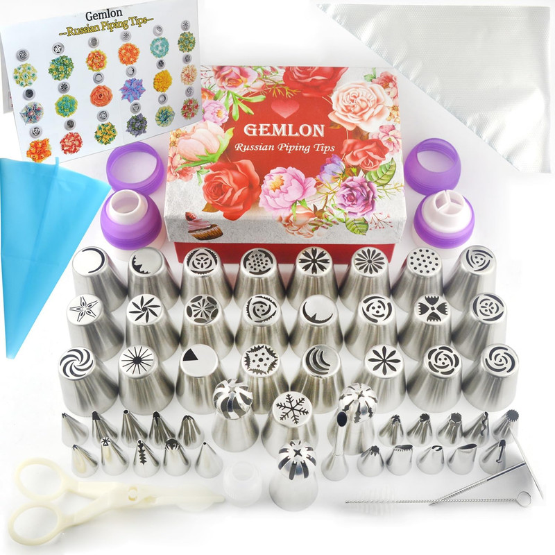 Russian Piping Tips for Cake Decorating – 88Pcs Flower Icing & Frosting Nozzles
