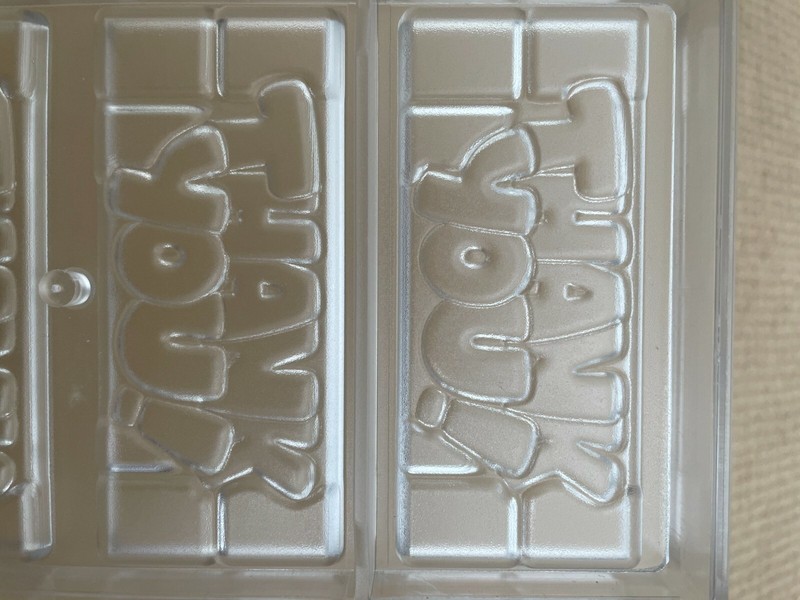 4-Cavity EU  PC Chocolate Mold with THANK YOU Tray Mould 4.6"x2"x.3" "NEW" gallery