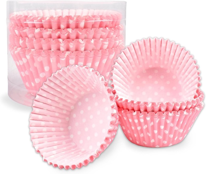 100PCS Muffin Liners,Standard Paper Baking Cups, Non Stick(Polka Dots)