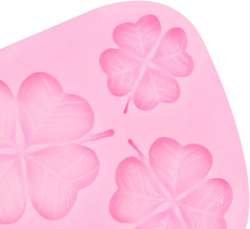 5Pcs St. Patrick's Day Silicone Molds, Shamrock four leaf 5 pcs molds(LC104) gallery