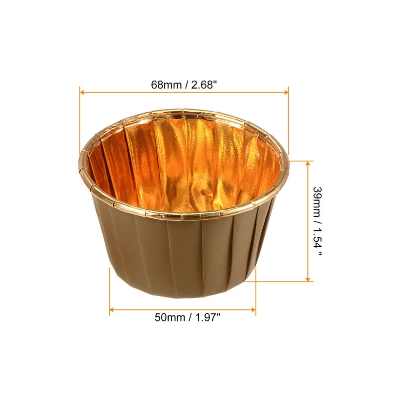 Brown Gold Cupcake Cups, 100pcs Aluminum Foil Standard Cupcake Liners gallery