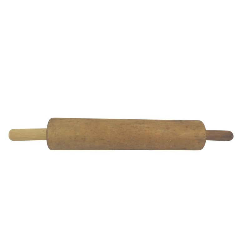 Vintage Wooden Rolling Pin Rustic Farmhouse Kitchen Tool Integrated Handles gallery