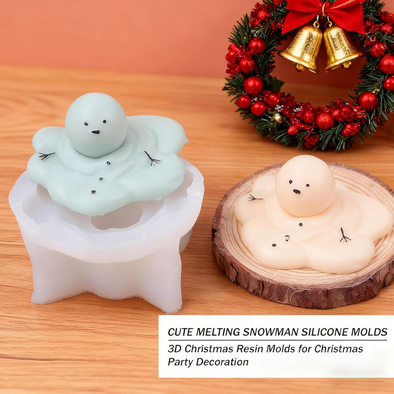 Christmas Snowman Silicone Mold Cute Melting Snowman Mold for Christmas Party De gallery