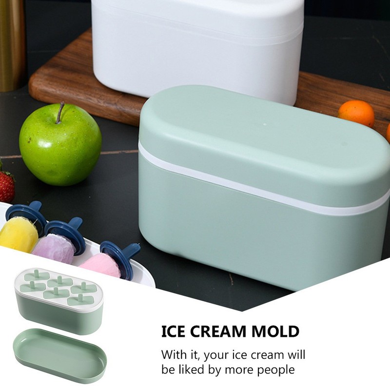 Reusable Ice Cream Mold Green PP Material Easy to Use and Clean for Home Use gallery