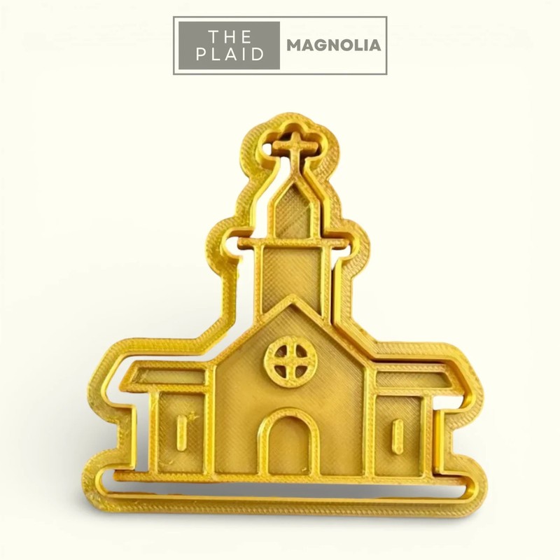 Church – Custom 3D Printed Cookie Cutter + Stamp Combo