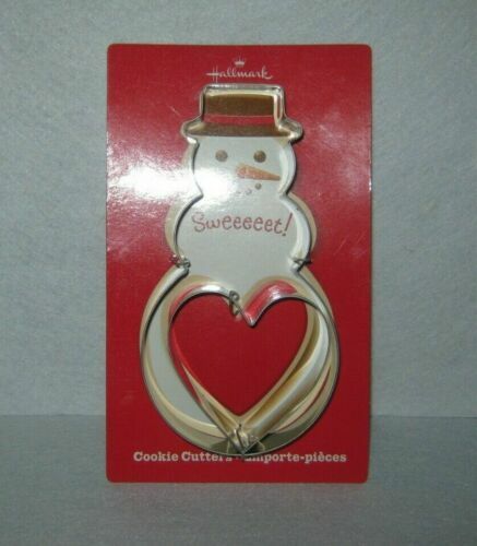 Hallmark – Metal Cookie Cutter Set – Snowman & Heart – Jumbo Size – NEW 6″