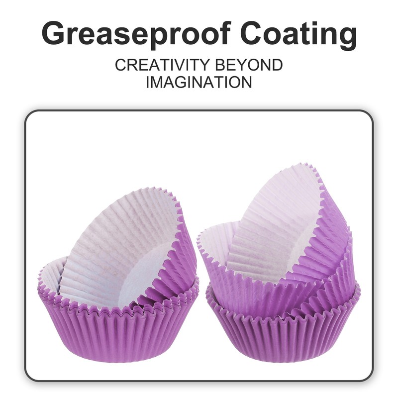 100 Pcs Cupcake Liners Paper Cup for Baking Cupcake Wrapper Purple gallery