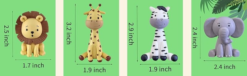 Safari Animal Cake Toppers Jungle Wild Cake Decorations with Lion Giraffe gallery