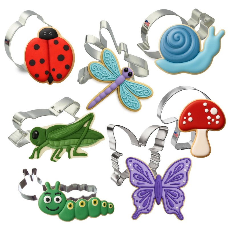 Cookie Cutter 7 Piece Insect 3.5 in Dragonfly, 4.25 in Caterpillar, 3 in Lady…
