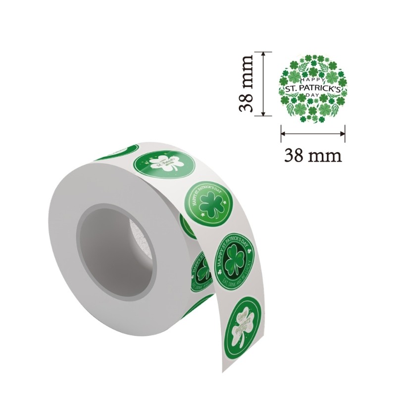 500x DIY Green-Irish Clover-Seals Sticker St.patrick Day Party Shamrock Stickers gallery