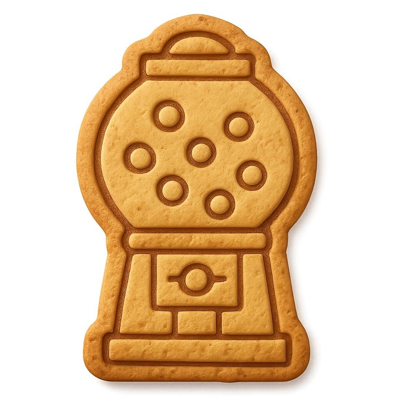 Vintage Gumball Machine Cookie Cutter & Stamp, Fondant & Clay – 4×2.8